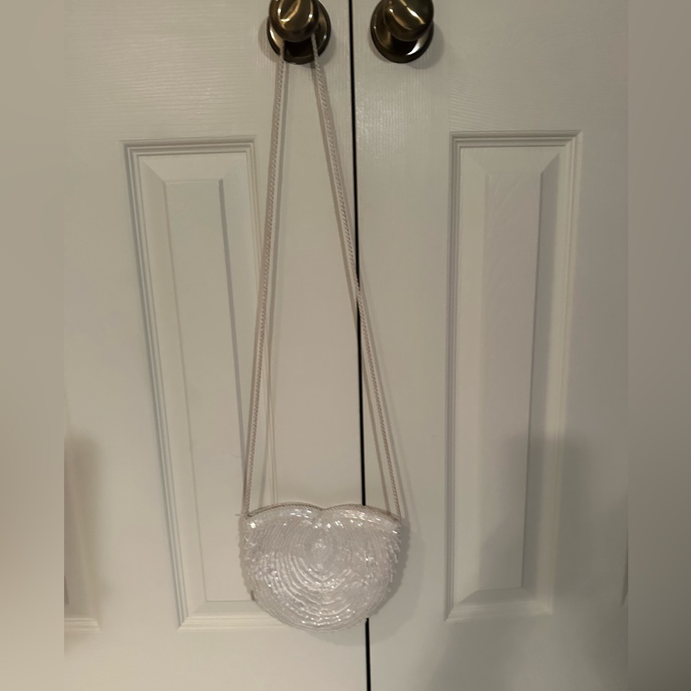 Vintage Beaded Sequin Evening Bag Clutch with strap